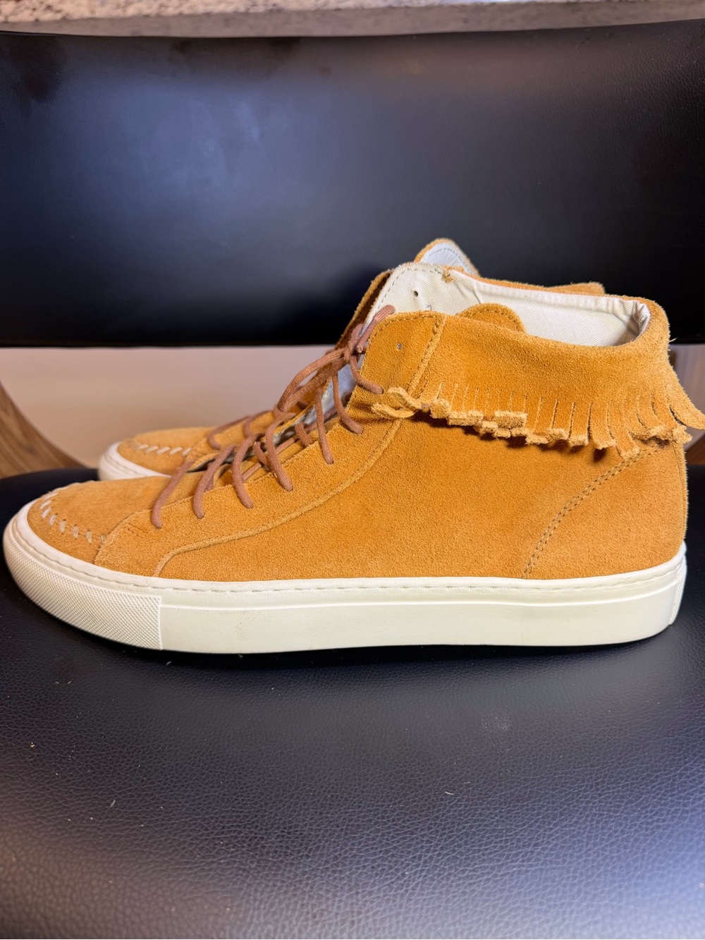 TOPMAN SMART TAN RETRO SUEDE DIPRO FRINGE HI-TOP BOOTS UK 9 EU 43 US 10